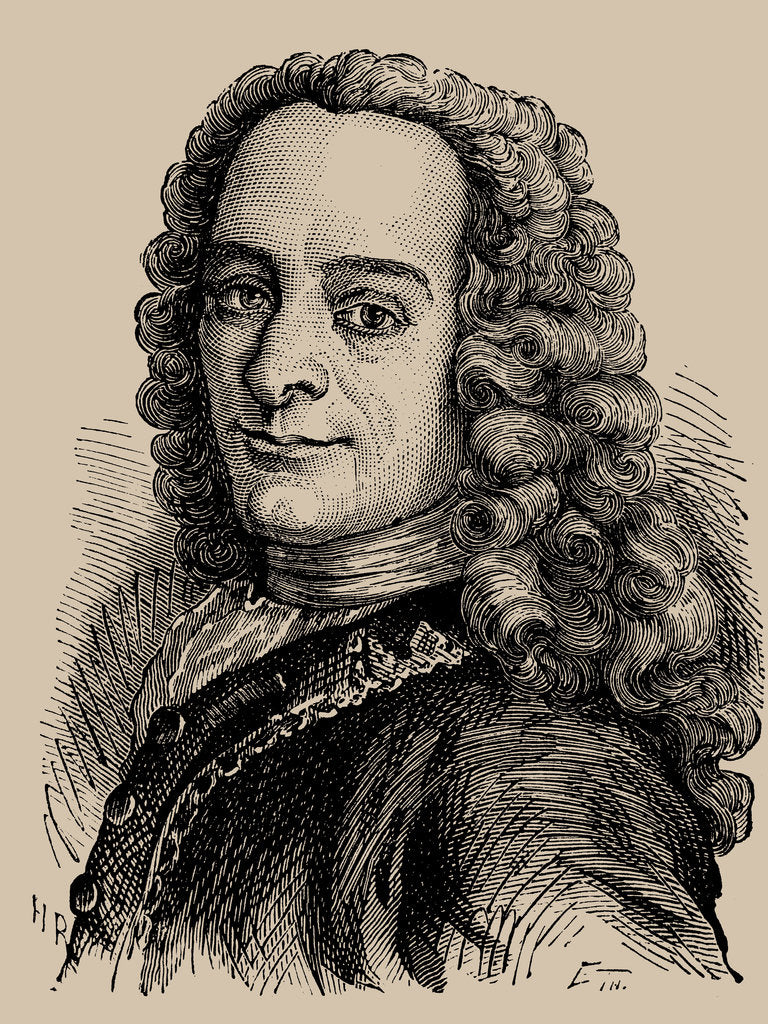 Detail of Portrait of Porträt von Francois Marie Arouet de Voltaire, 1889 by Anonymous