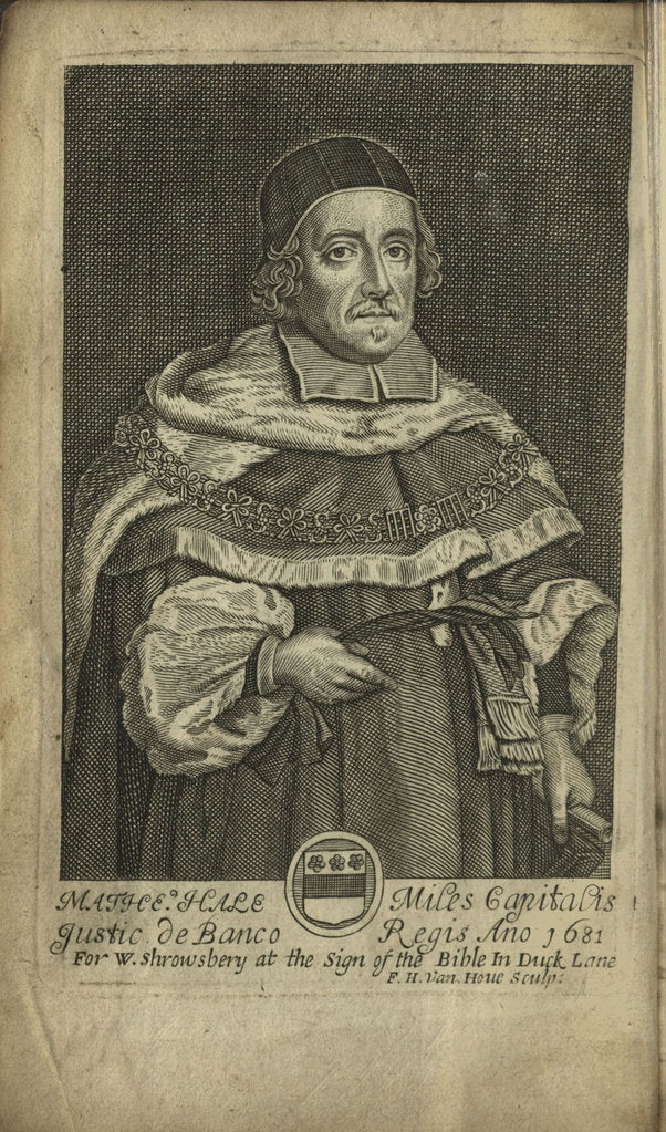 Detail of Portrait of Sir Matthew Hale, 1682 by Anonymous