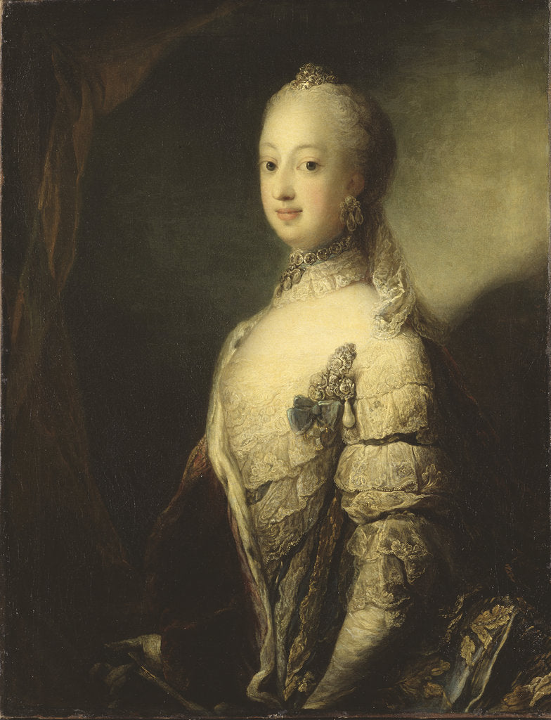 Detail of Portrait of Sophia Magdalena of Denmark, Queen of Sweden, 1765 by Anonymous