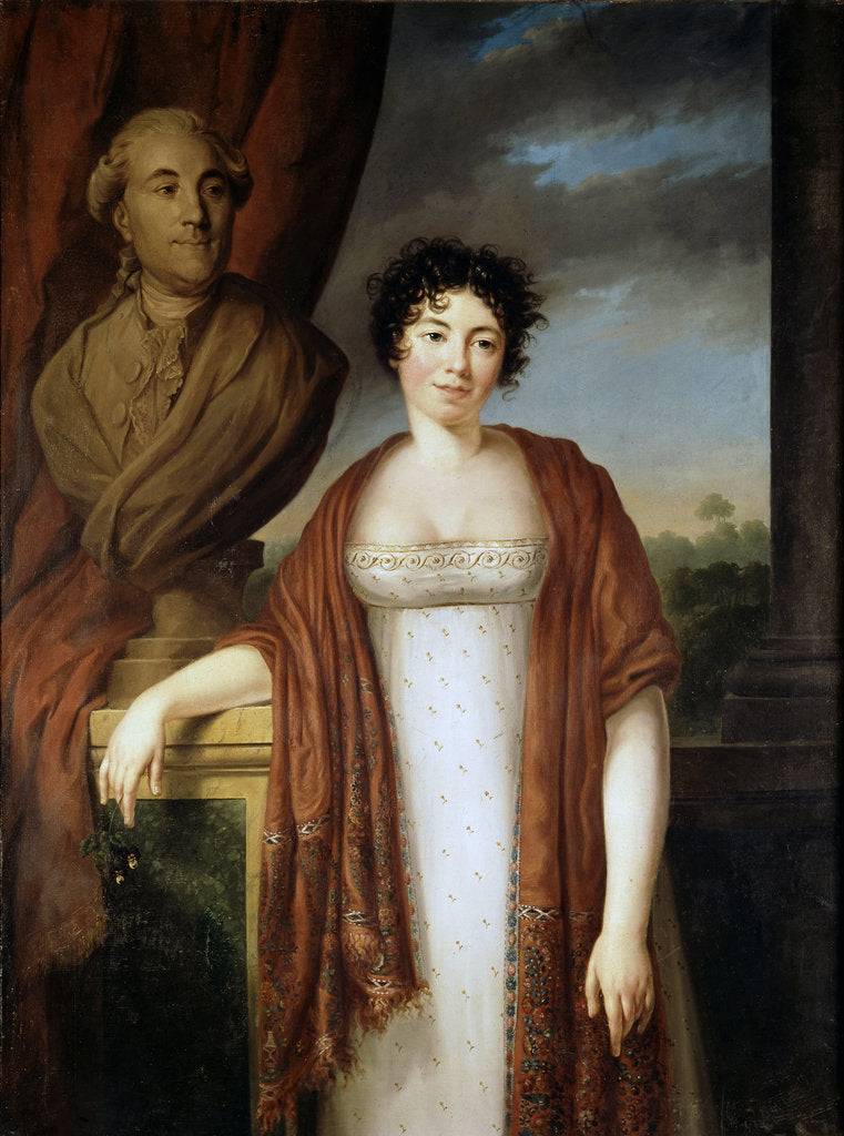 Detail of Portrait of the author Baronne Anne Louise Germaine de Staël, by Anonymous