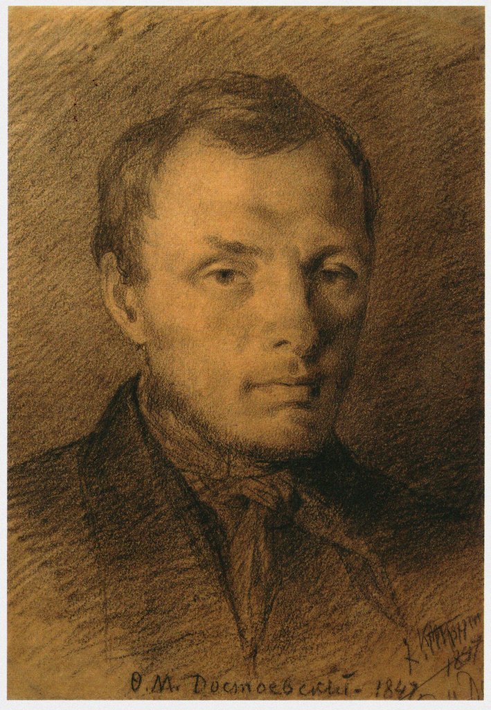 Detail of Portrait of the author Fyodor Mikhaylovich Dostoyevsky, 1847 by Anonymous