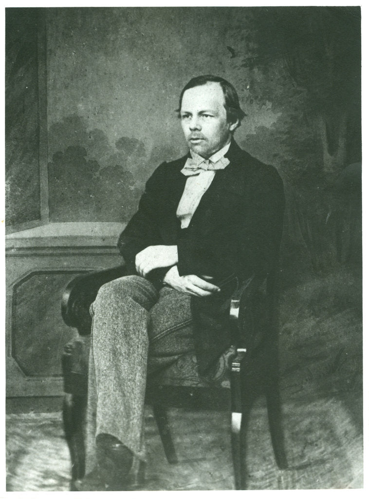 Detail of Portrait of the author Fyodor Mikhaylovich Dostoyevsky, 1861 by Anonymous