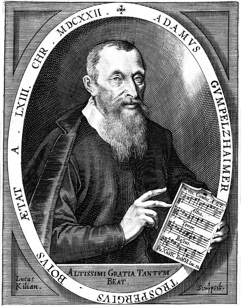 Detail of Portrait of the composer Adam Gumpelzhaimer, 1622 by Anonymous