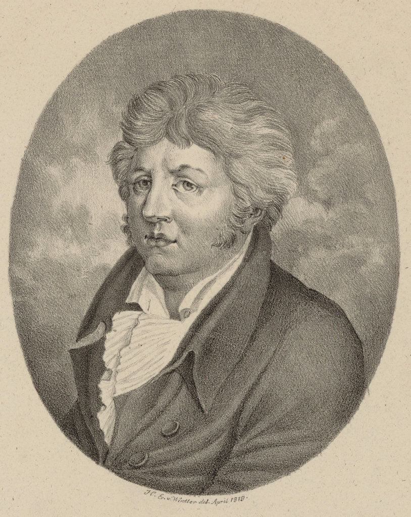 Detail of Portrait of the composer and pianist Friedrich Heinrich Himmel, 1819 by Anonymous