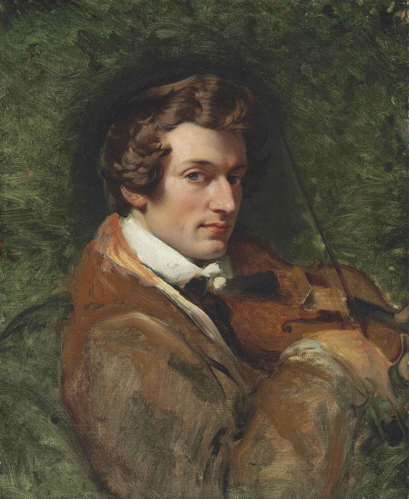 Detail of Portrait of the composer Charles-Auguste de Bériot, by Anonymous