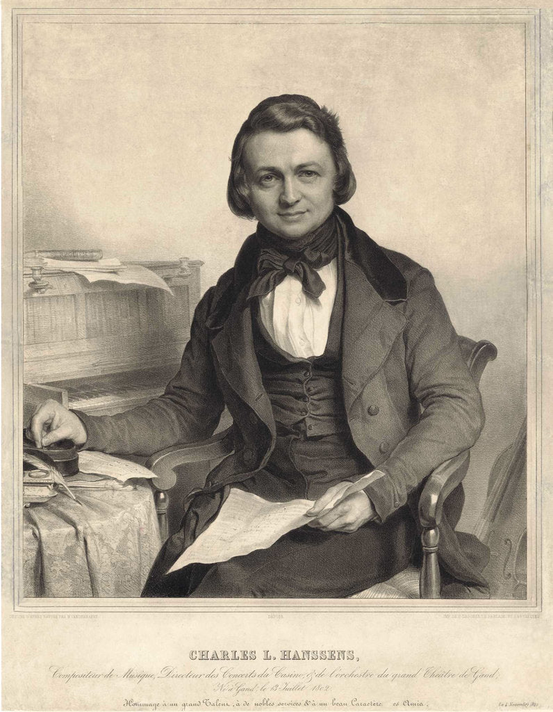 Detail of Portrait of the composer Charles-Louis Hanssens, 1840s by Anonymous