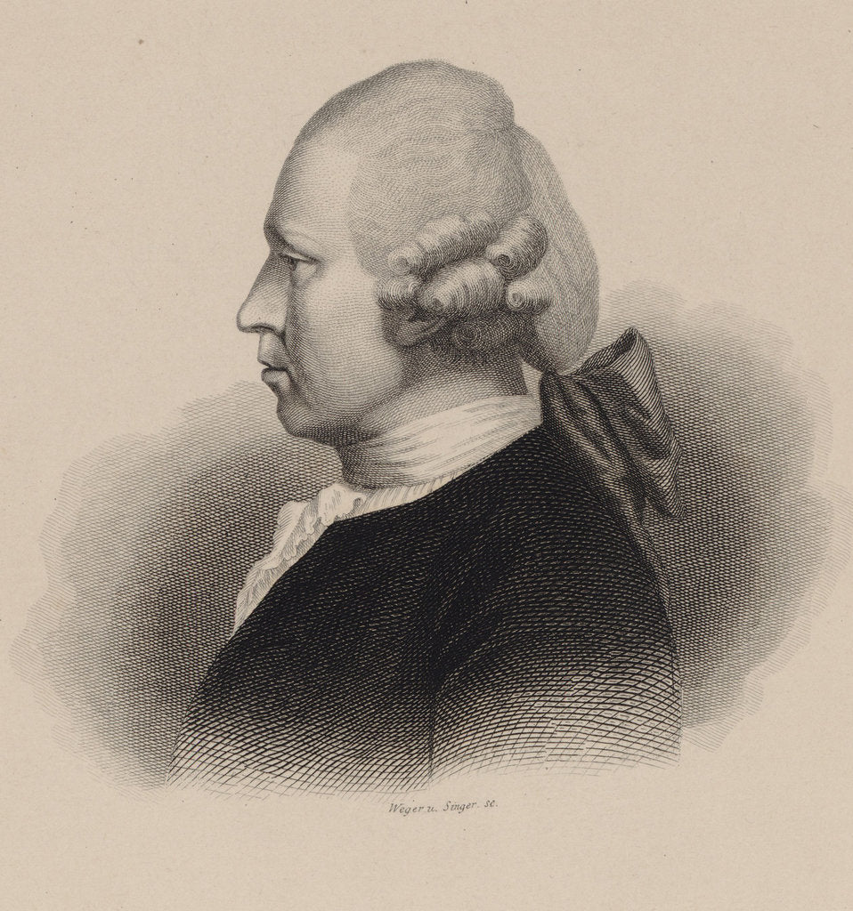 Detail of Portrait of the composer Johann Adam Hiller, 1840 by Anonymous
