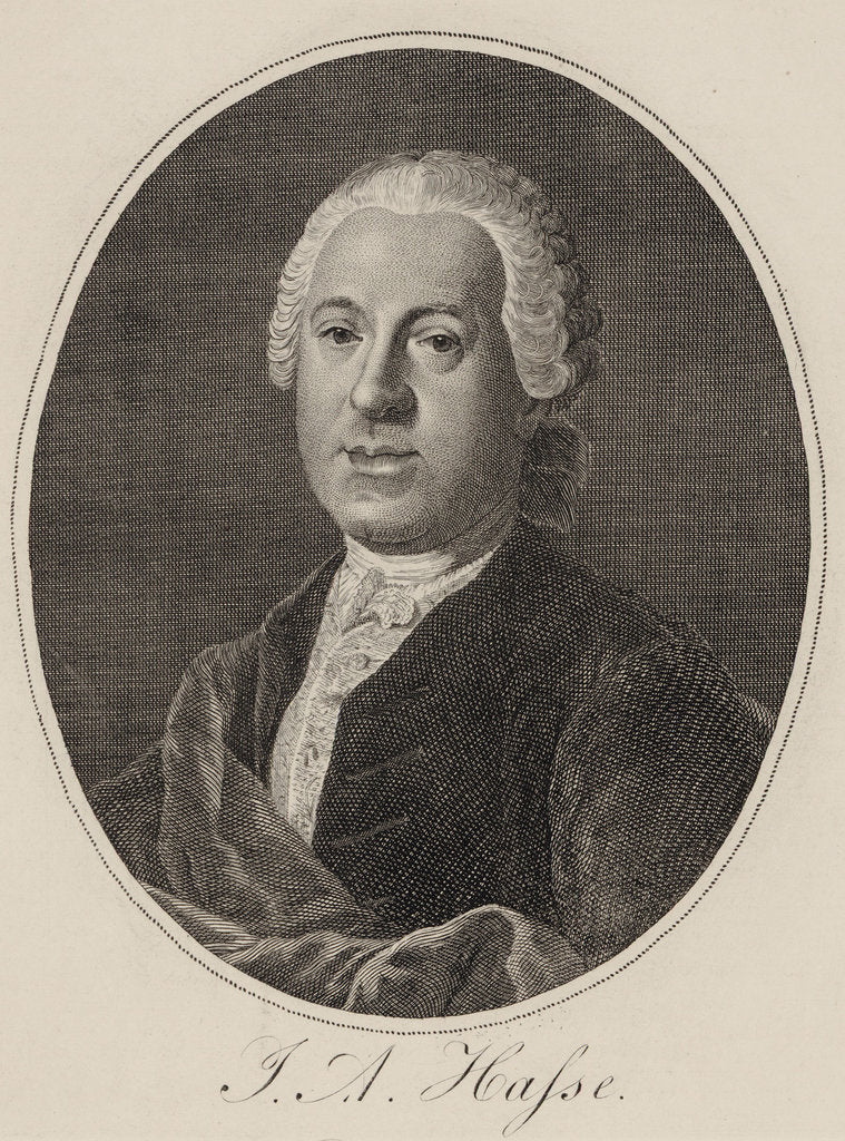 Detail of Portrait of the composer Johann Adolf Hasse, 1780 by Anonymous