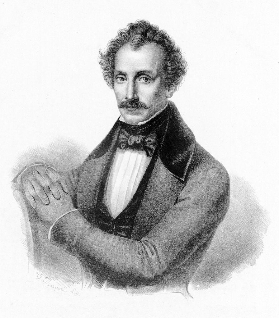 Detail of Portrait of the composer Luigi Ricci, c. 1840 by Anonymous