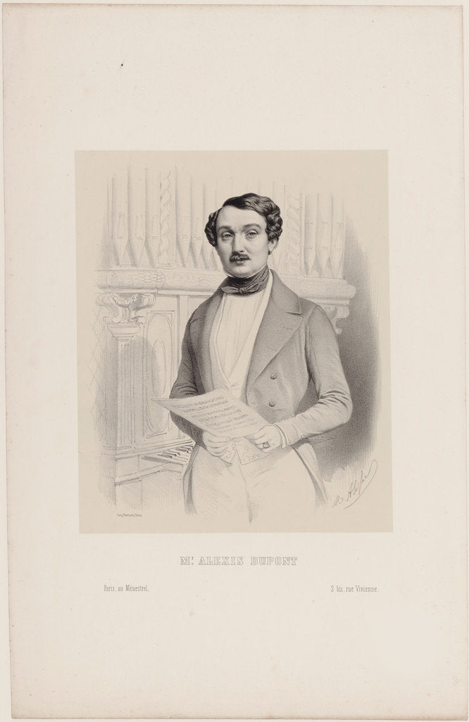 Detail of Portrait of the opera singer Alexis Dupont, 1840 by Anonymous