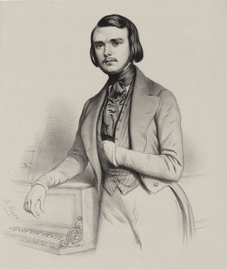 Detail of Portrait of the pianist and composer Alexandre Edouard Goria, 1845 by Anonymous