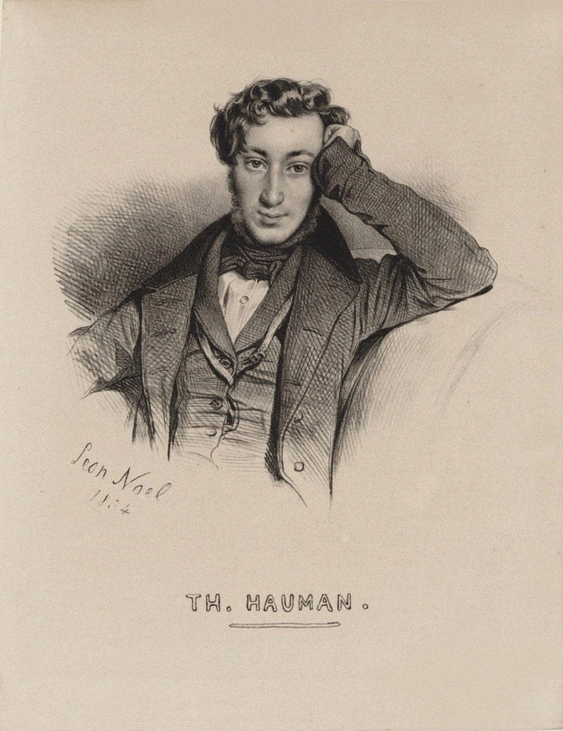 Detail of Portrait of the violinist and composer Theodor Haumann, 1834 by Anonymous