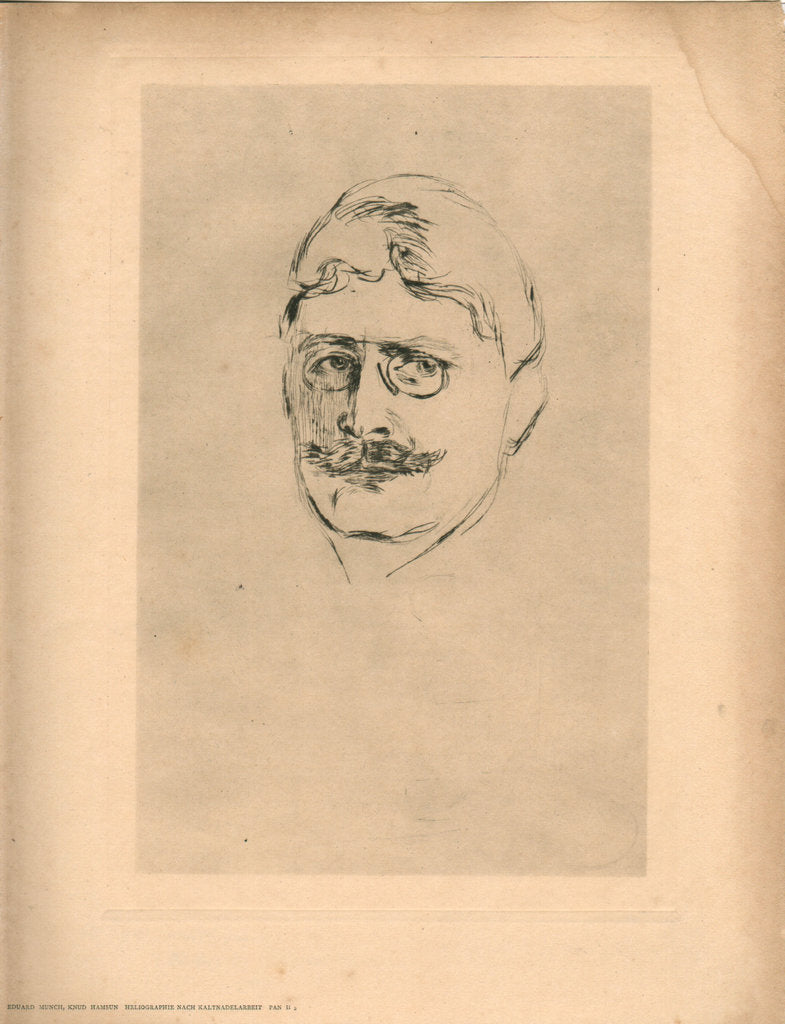 Detail of Portrait of the writer Knut Hamsun, 1896 by Anonymous