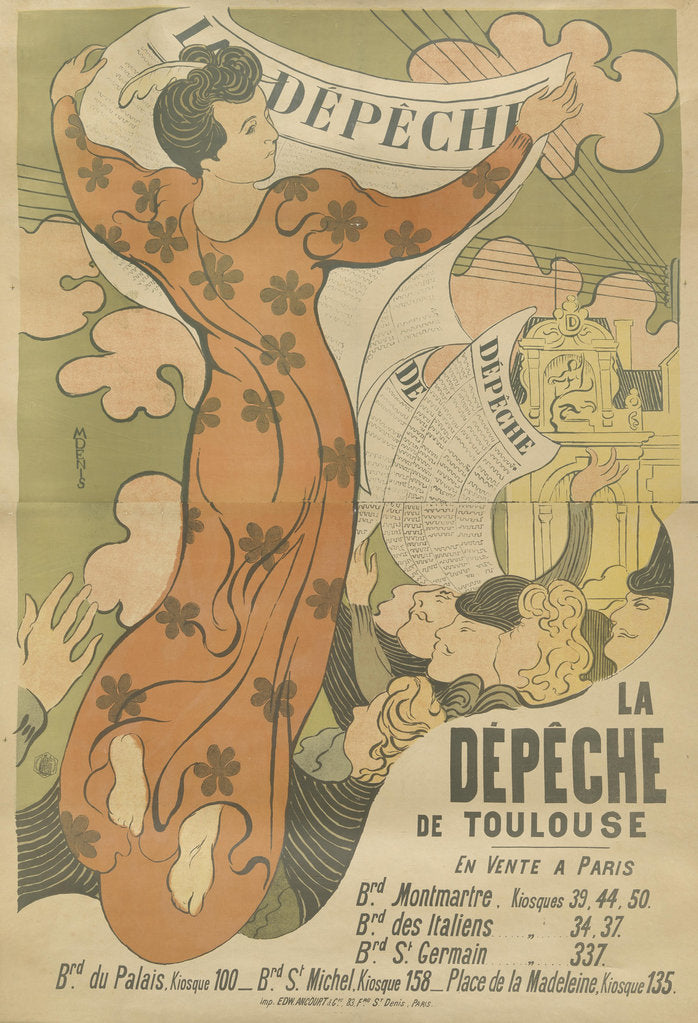 Detail of Poster for the newspaper La Dépêche de Toulouse, 1892 by Anonymous