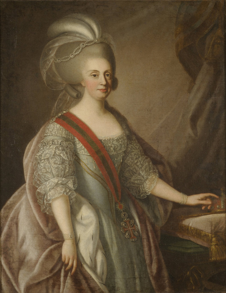 Detail of Queen Maria I of Portugal, 1783 by Anonymous