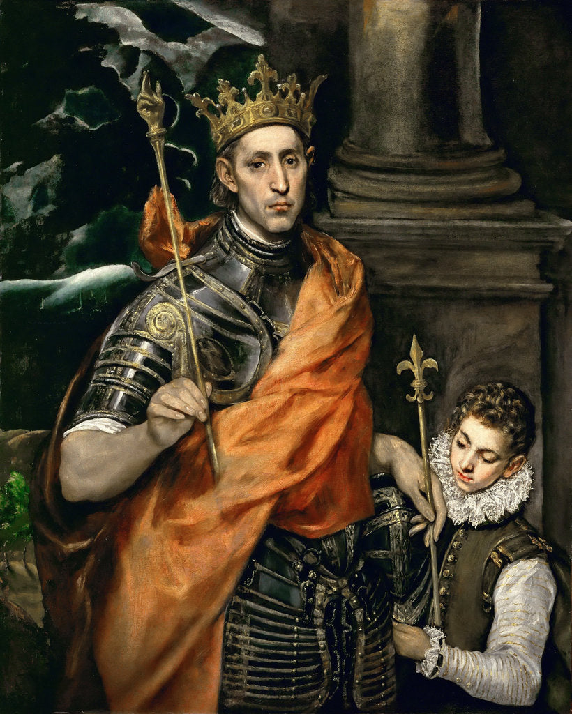 Detail of Saint Louis IX of France with a Page, End of 16th cen by Anonymous