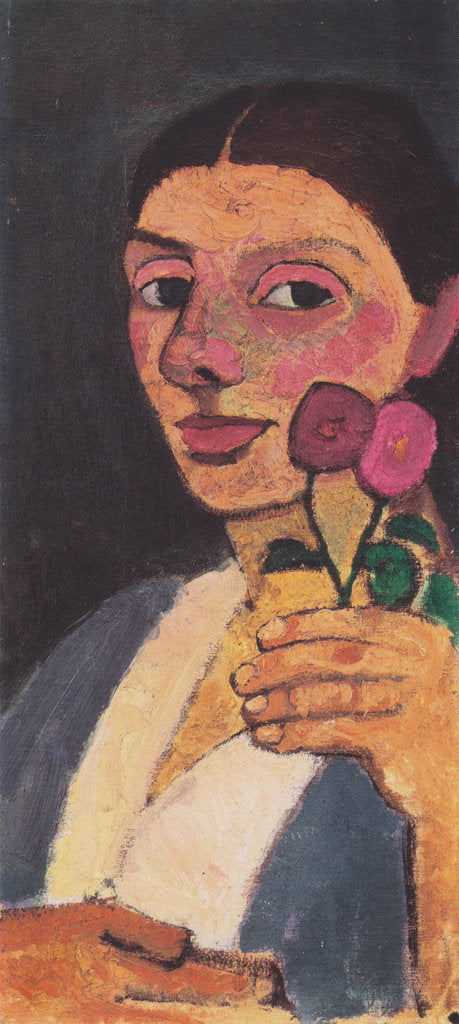 Detail of Self-Portrait with Two Flowers in Her Raised Left Hand, 1907 by Anonymous
