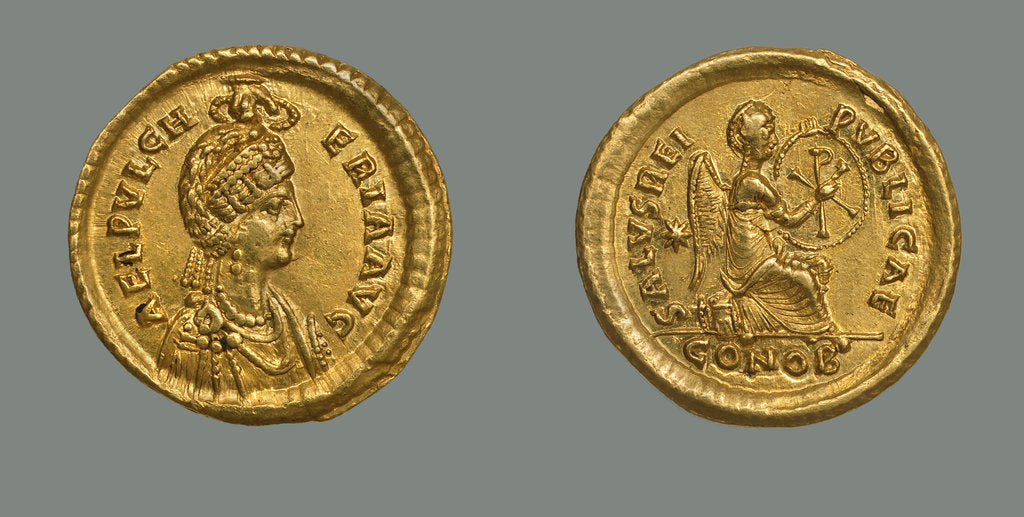 Detail of Solidus of Empress Aelia Pulcheria (399-453), 414-453 by Anonymous