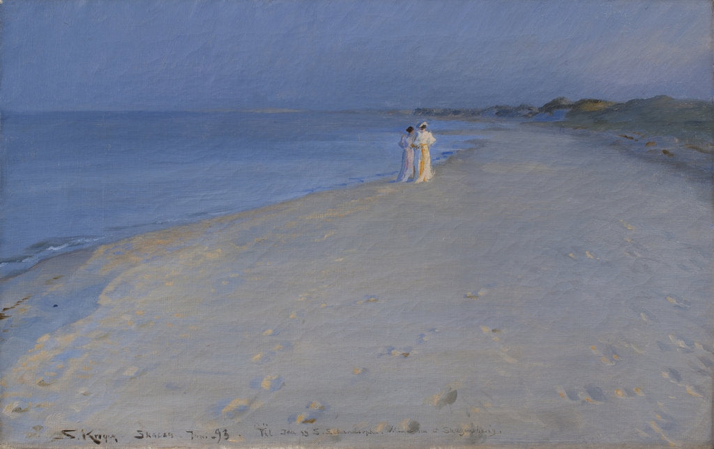 Detail of Summer evening on the south beach of Skagen. Anna Ancher and Marie Krøyer, 1893 by Anonymous