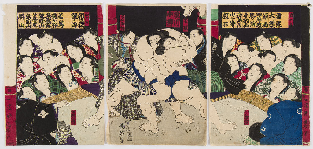 Detail of Sumo wrestlers, by Anonymous