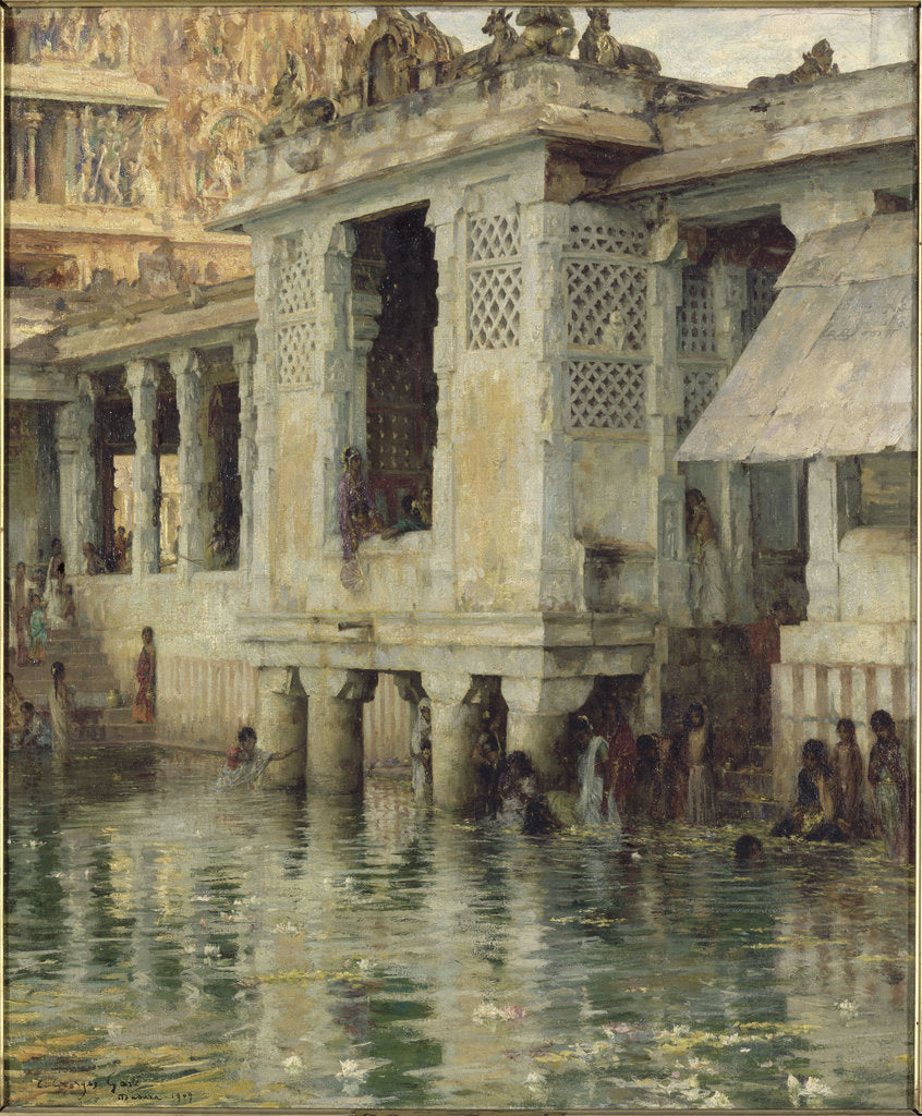 Detail of The Brahmin Bath, Madura, 1909 by Anonymous