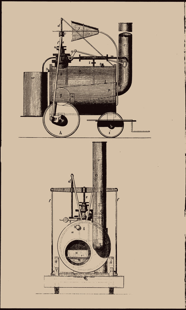 Detail of The first passenger-carrying common road locomotive, Camborne, 1801, 1801 by Anonymous