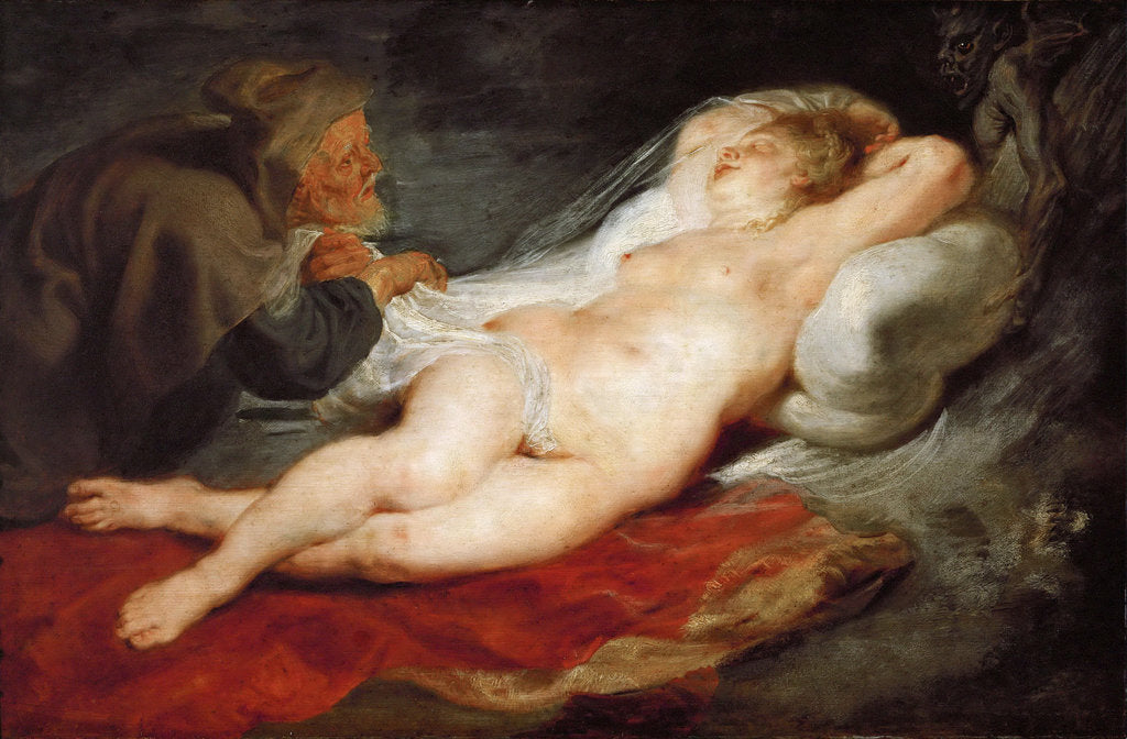 Detail of The Hermit and the Sleeping Angelica, ca 1627 by Anonymous