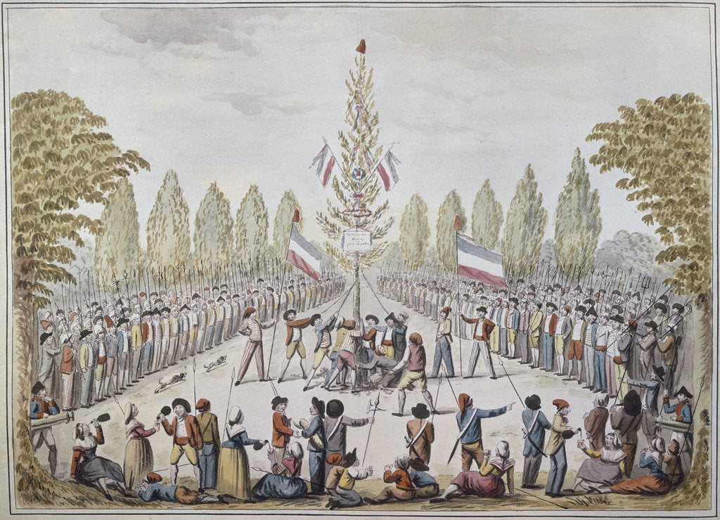 Detail of The Planting of a Liberty pole, 1792 by Anonymous