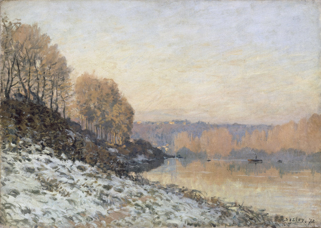 Detail of The Seine in Bougival in Winter, 1872 by Anonymous