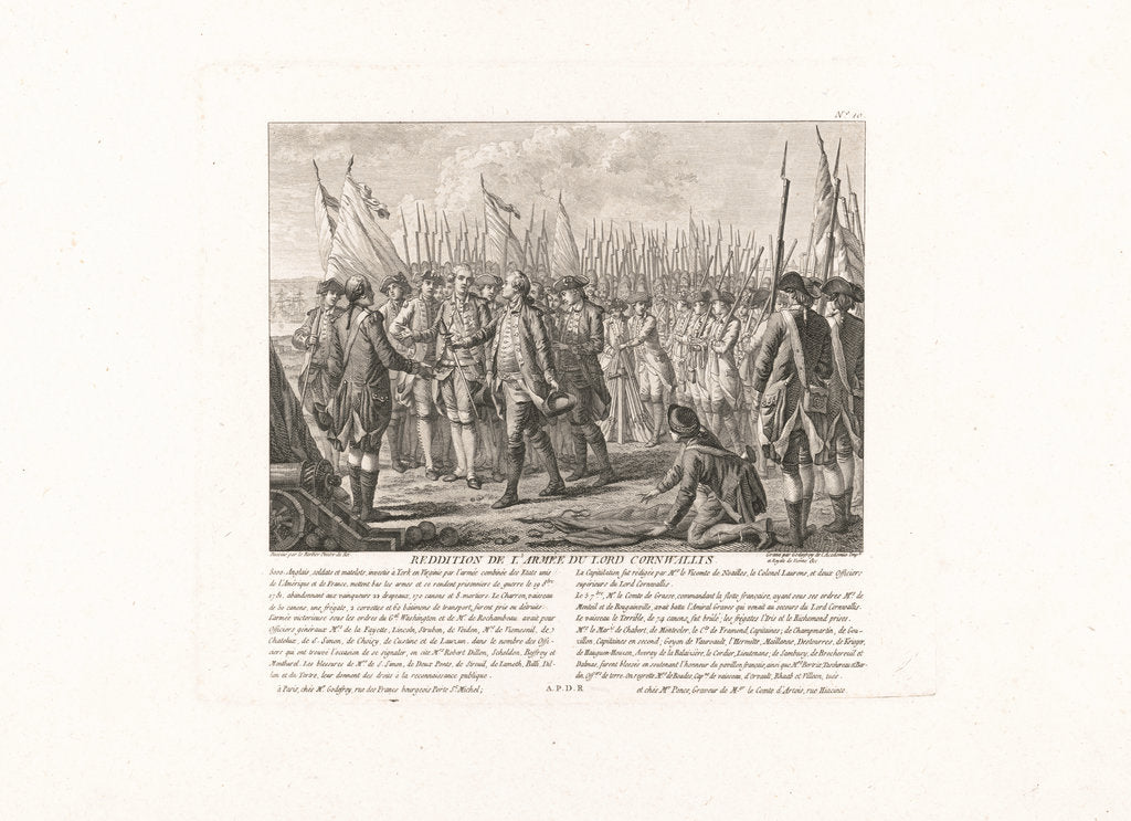 Detail of The surrender of the British Army at Yorktown, October 19, 1781, 1784 by Anonymous