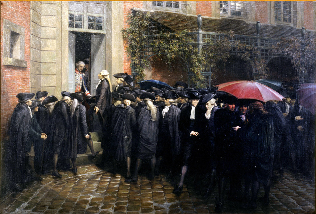 Detail of Third Estate representatives locked out of the assembly room Hôtel des Menus-Plaisirs in Versailles, by Anonymous