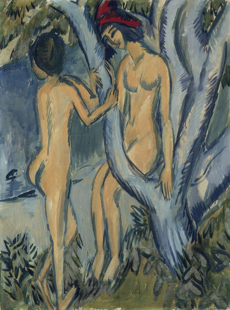 Two Nudes by a Tree, Fehmarn, 1912-1913 by Anonymous