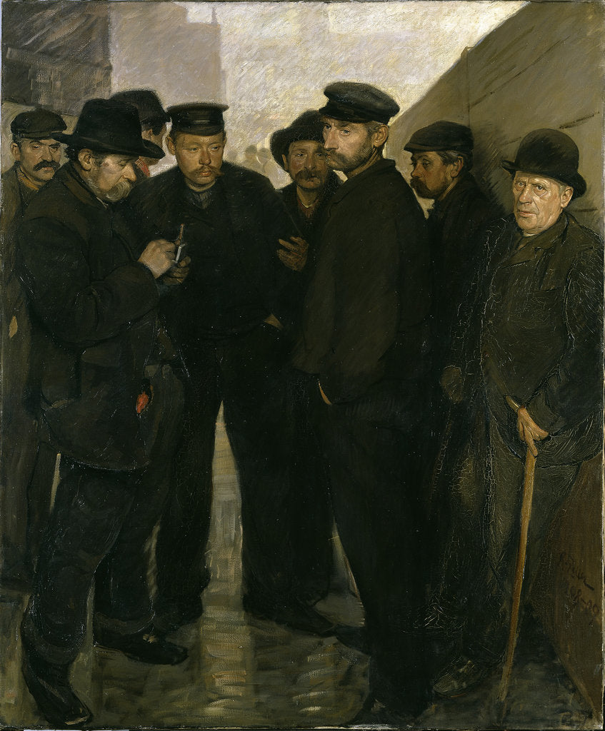 Detail of Unemployed (Day Laborers at the Port of Hamburg), 1908-1909 by Anonymous