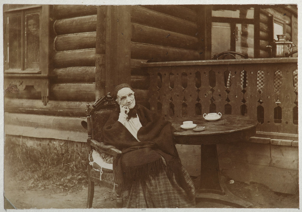 Detail of Vera Alexandrovna Nashchokina. Vsekhsvyatskoye, 1899 by Anonymous