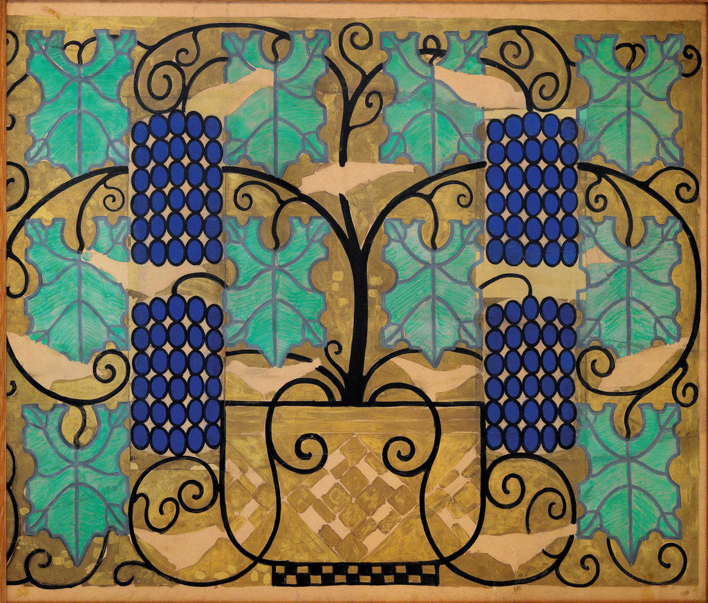 Detail of Vine tendrils. Design for the altar frieze of the church at the Steinhof in Vienna, 1905-1906 by Anonymous