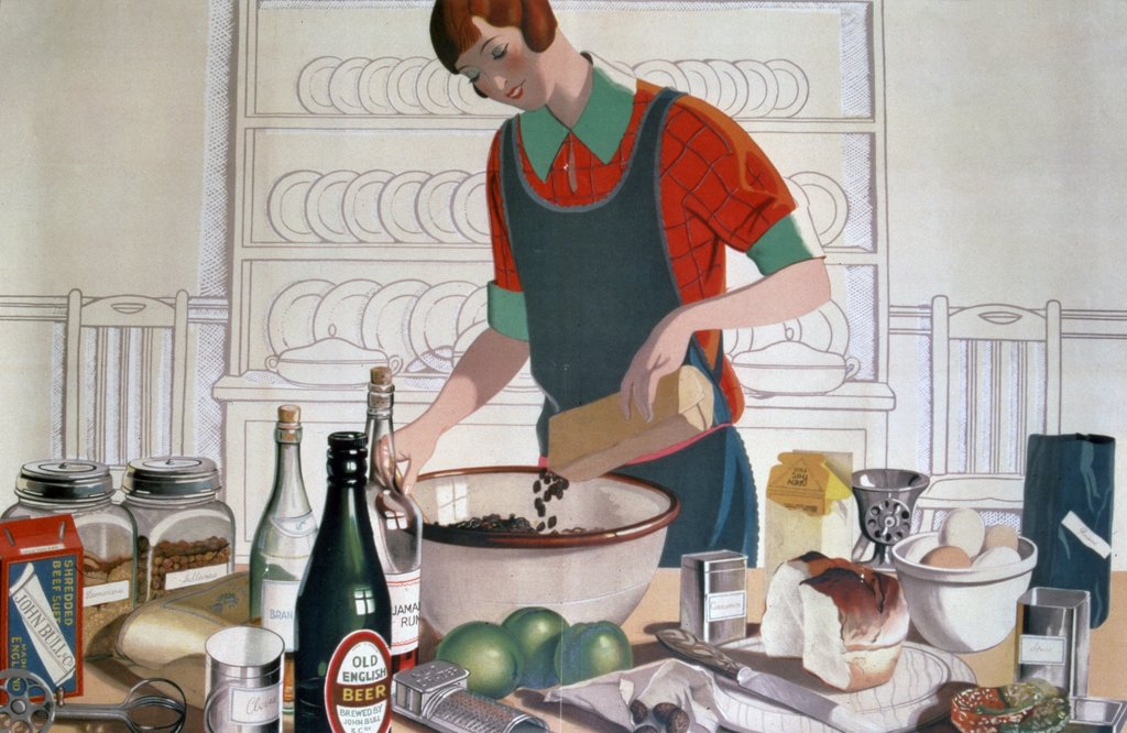 Detail of Making the Empire Christmas Pudding, c. 1920s by FC Harrison