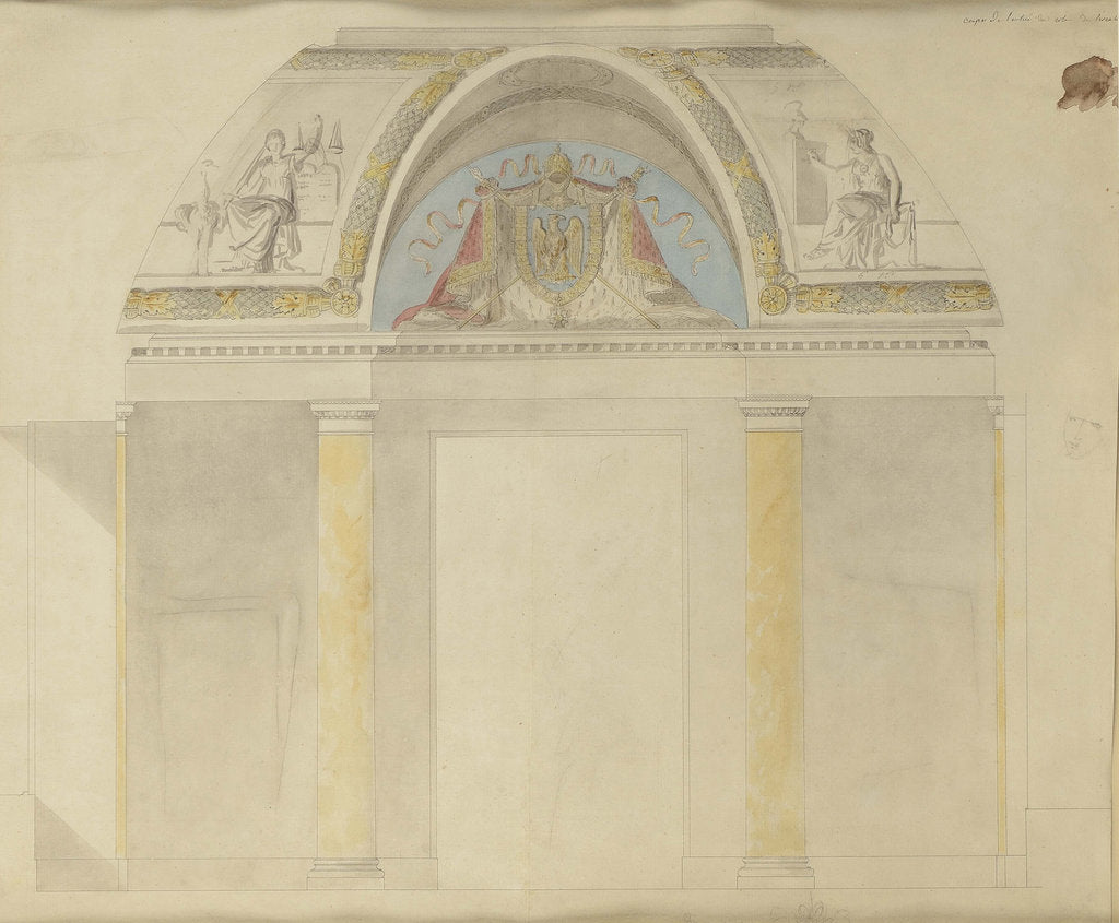 Detail of Study for the decoration of the throne at the Palais des Tuileries, 1806 by Anonymous