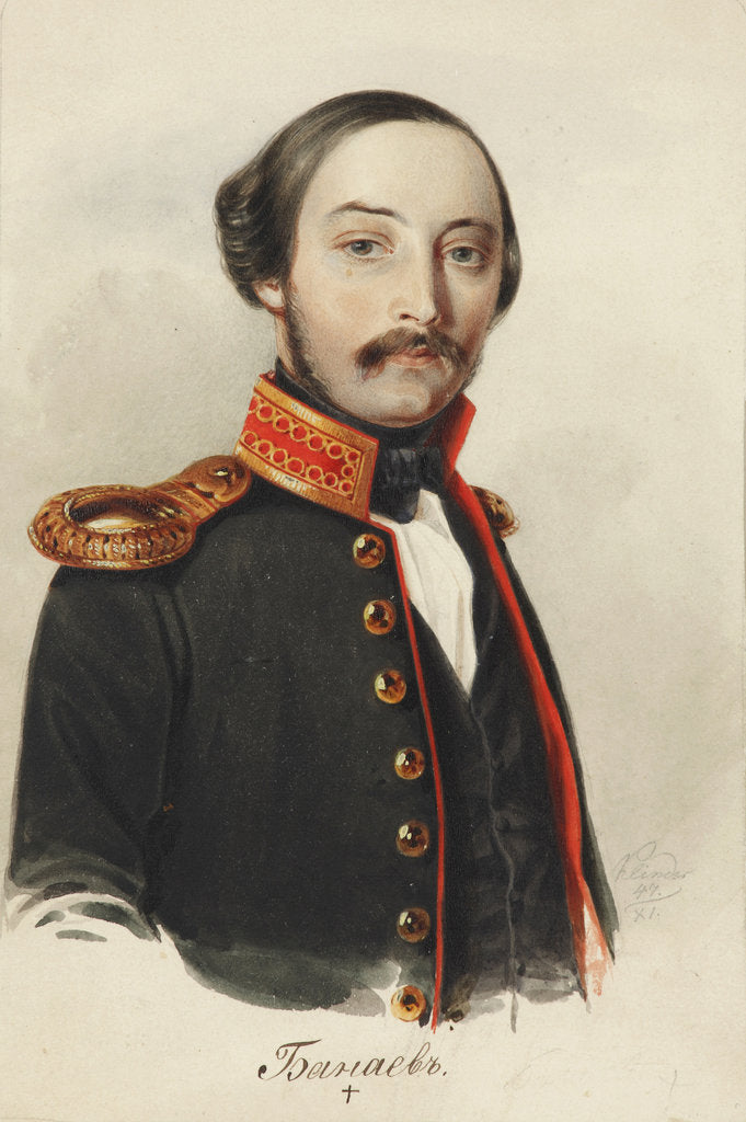 Detail of Portrait of Vladimir Dmitrievich Bakaev, 1847 by Anonymous