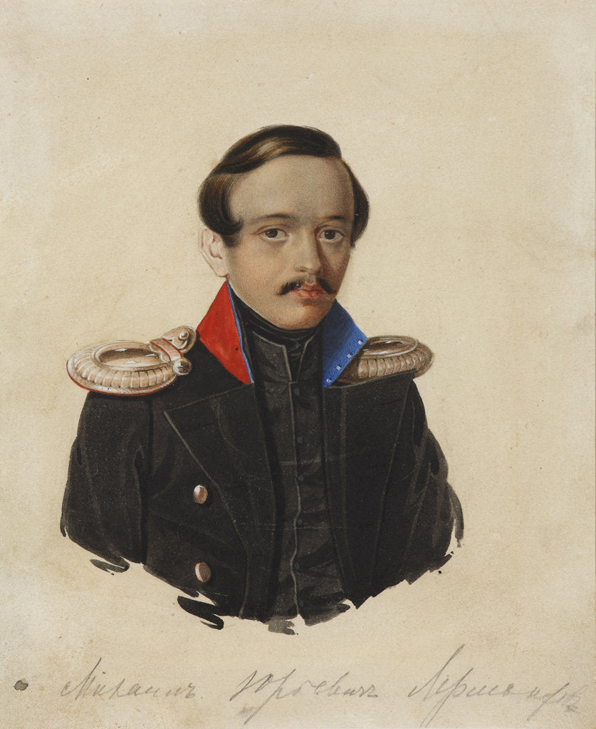 Detail of Portrait of the poet Mikhail Yuryevich Lermontov, 1839-1840 by Anonymous