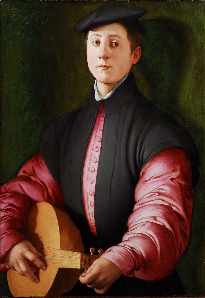Detail of Portrait of a Luteplayer, ca 1528-1529 by Anonymous