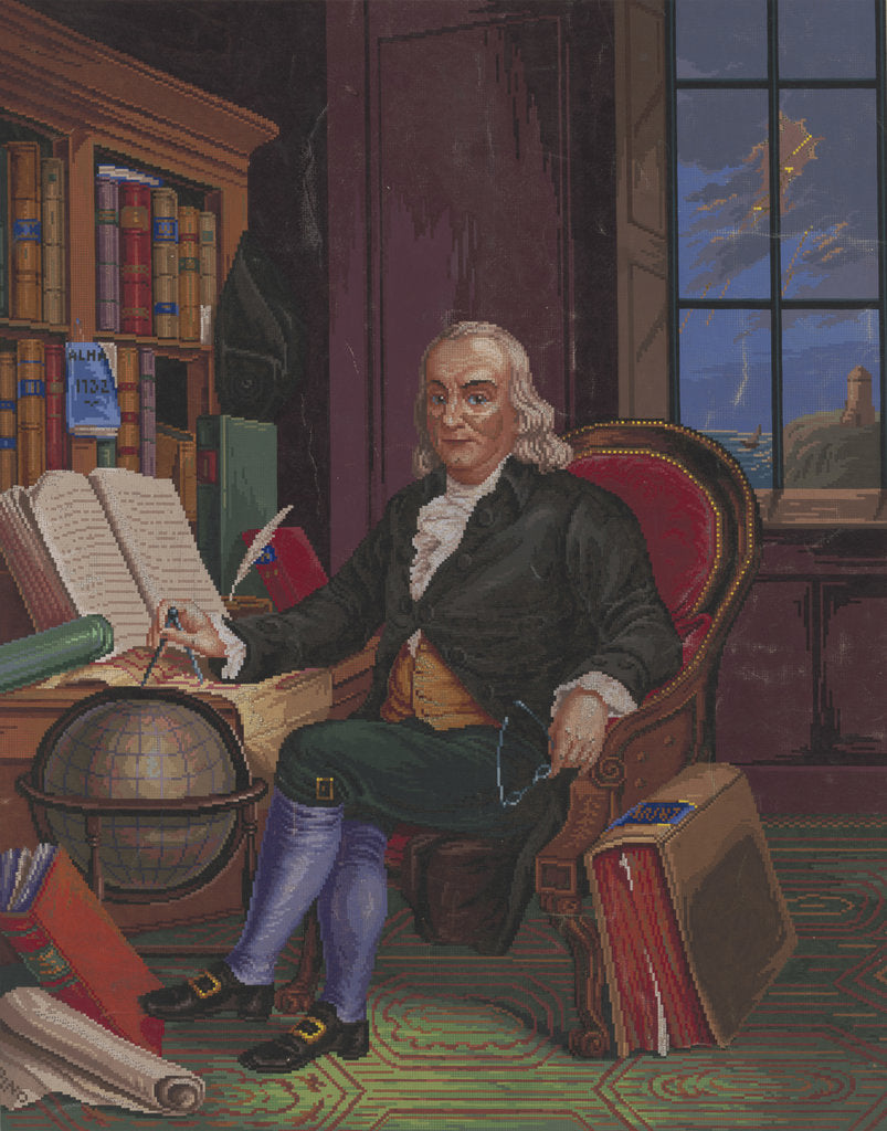Detail of Portrait of Benjamin Franklin, ca 1845 by Anonymous