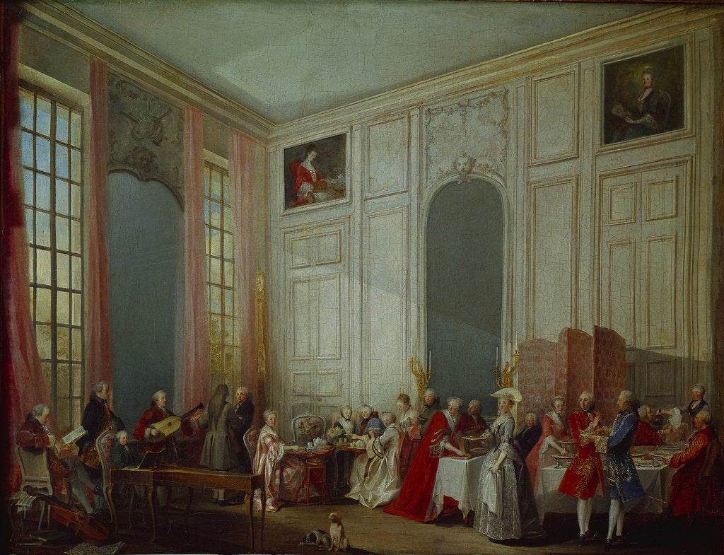 Detail of Mozart Giving A Concert In The Salon des Quatre-Glaces at the Palais du Temple by Anonymous