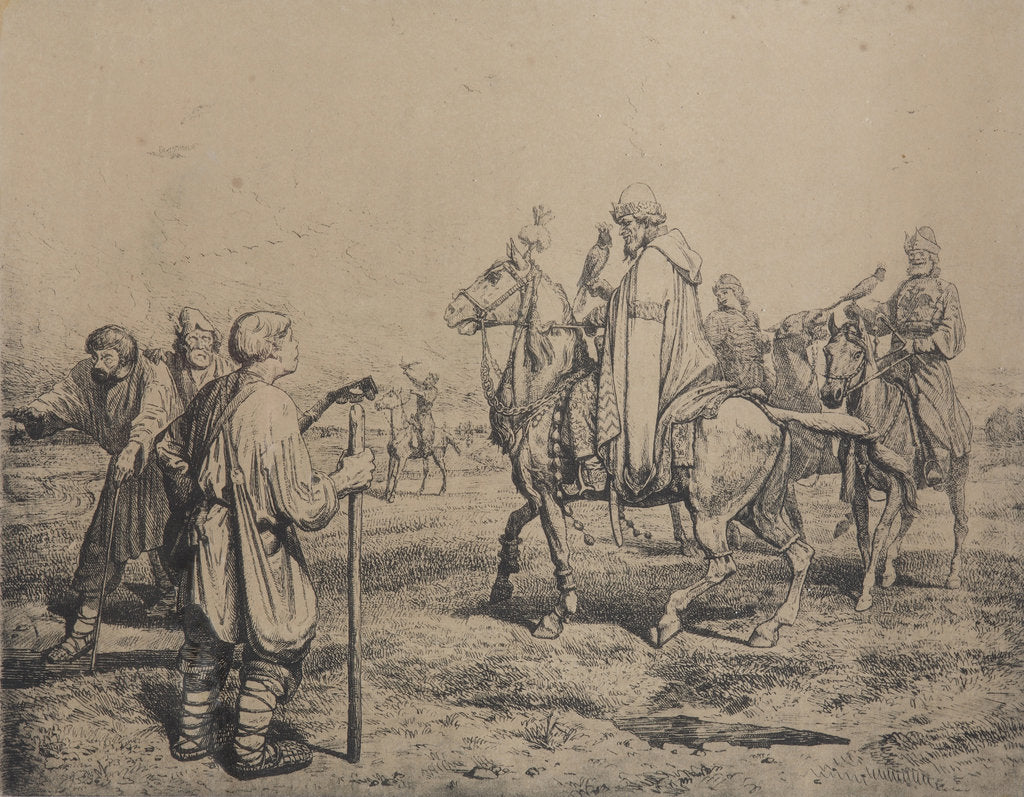 Detail of Tsar Ivan the Terrible at the Falconry, 1872 by Anonymous
