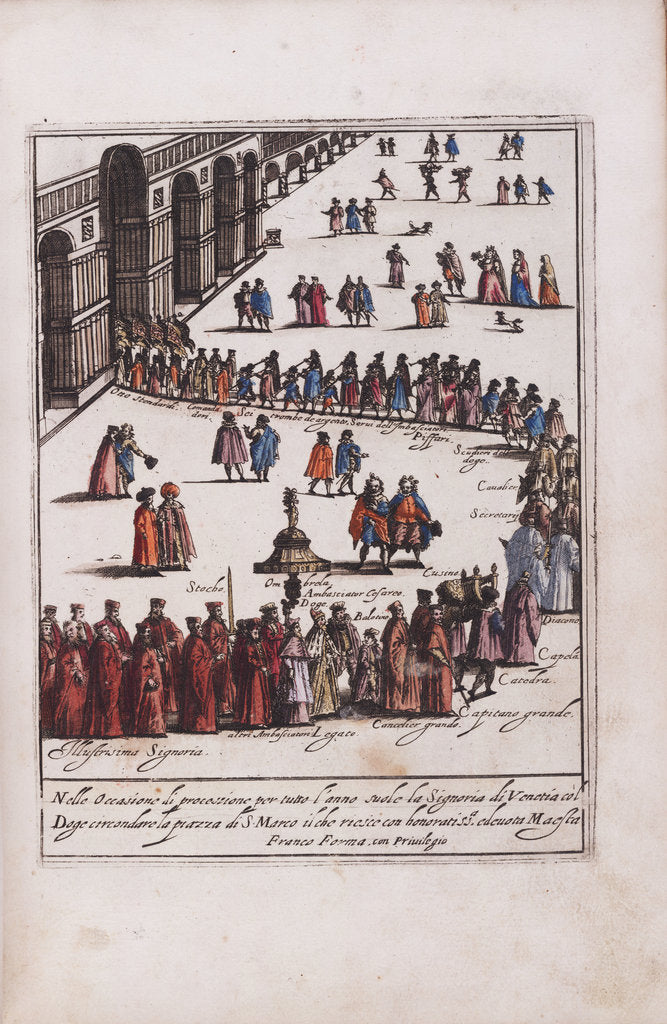 Detail of Procession of the Doge and his entourage in the Piazza San Marco in Venice, 1609 by Anonymous