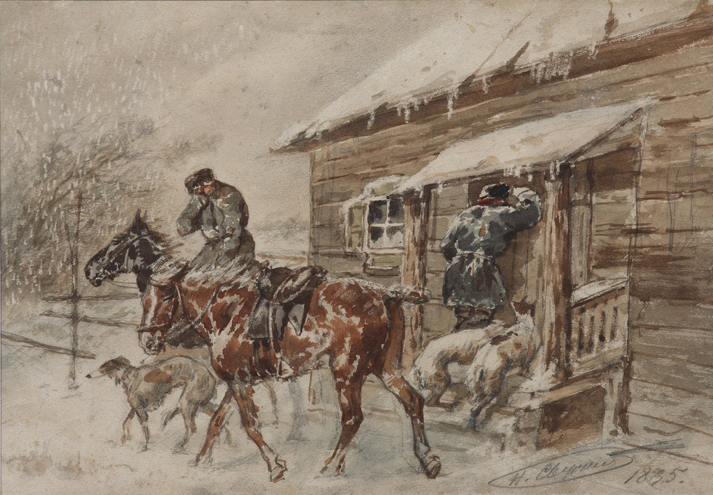 Detail of The hunters, 1885 by Anonymous