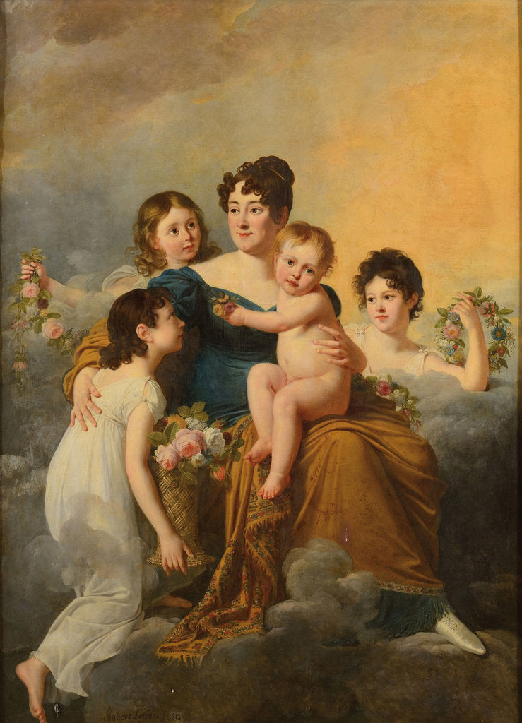 Detail of Marquise de Radepont surrounded by her children, 1813 by Anonymous