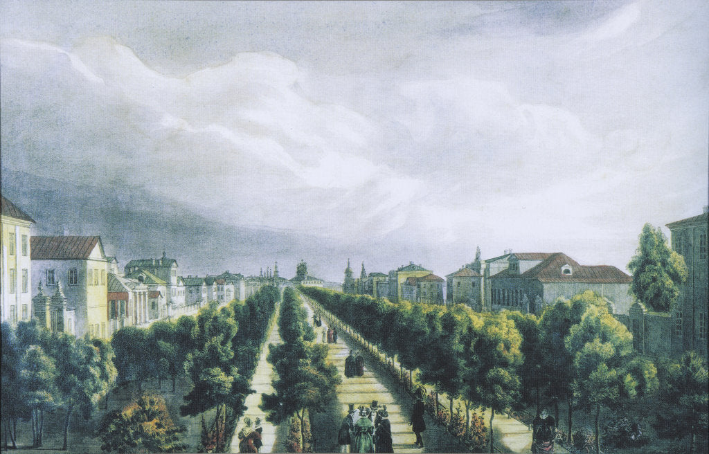 Detail of Tverskoy Boulevard in Moscow, 1825 by Anonymous