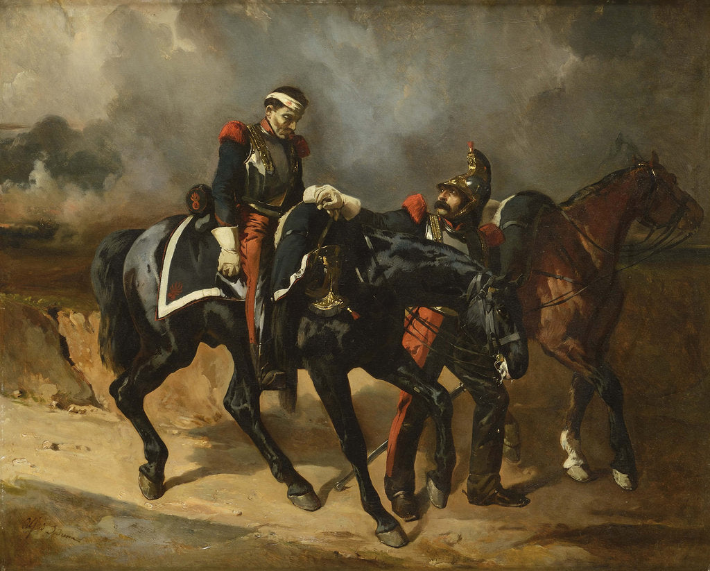 The wounded Cuirassier, 1830s by Anonymous