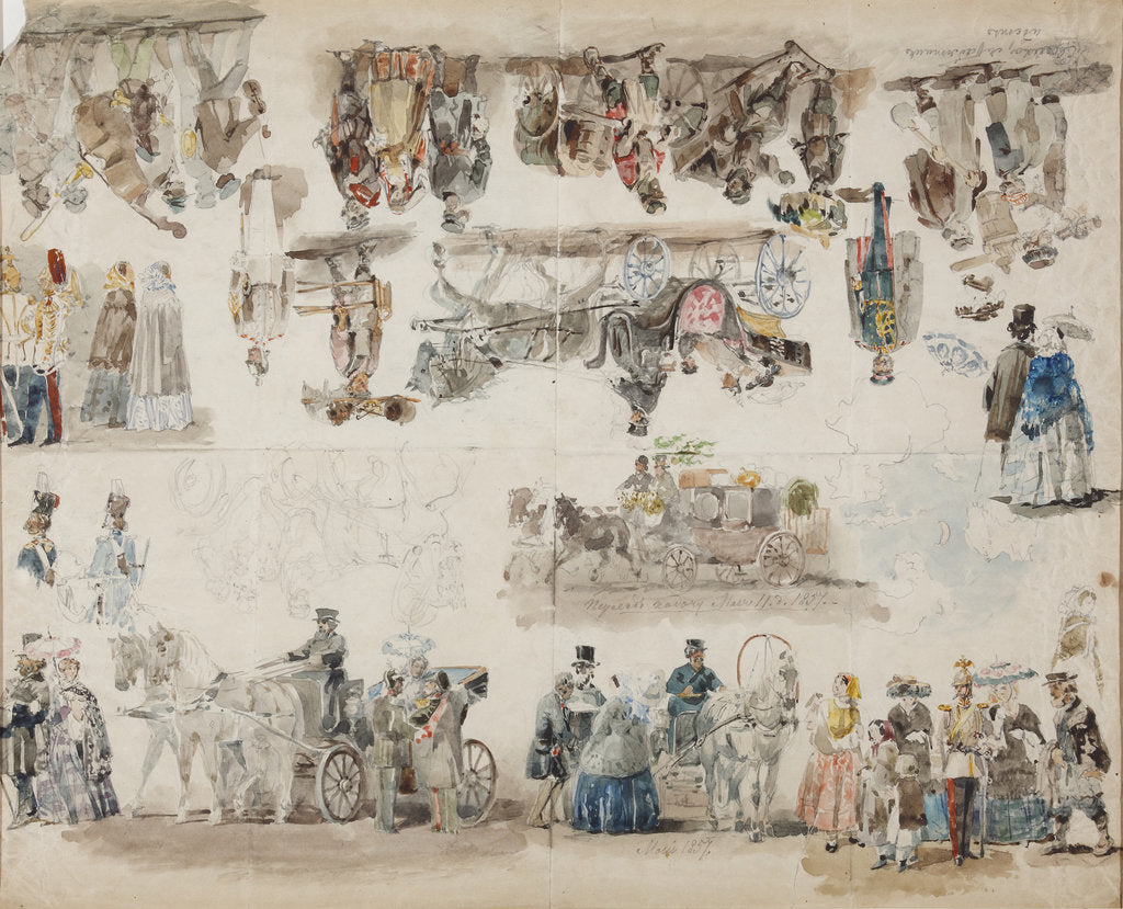 Detail of Genre scenes in St. Petersburg, 1857 by Anonymous