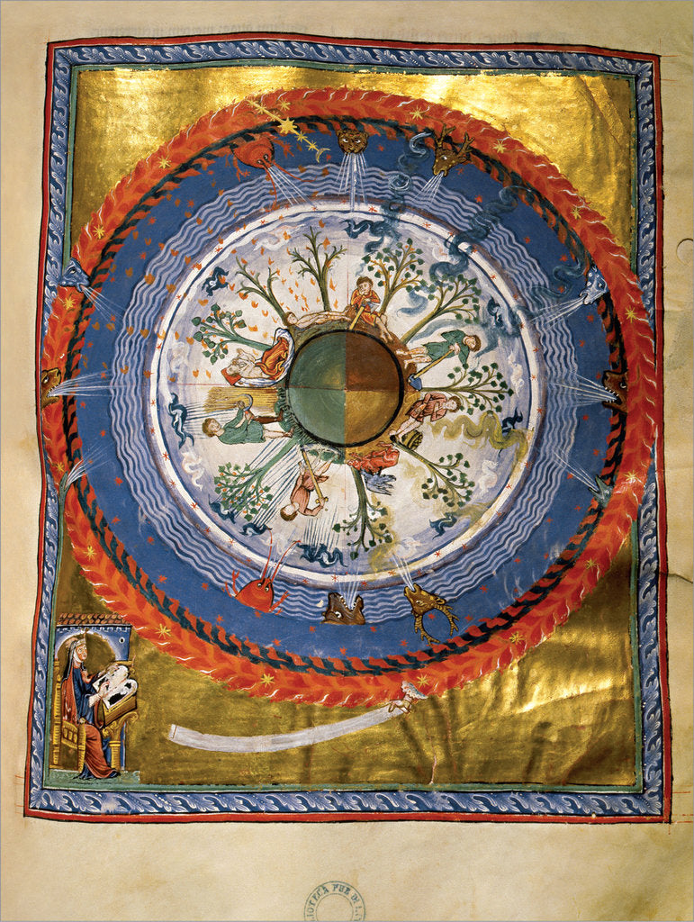 Detail of Cosmos, Body, and Soul. (Vision from Liber Divinorum Operum), ca 1220-1230 by Anonymous